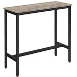 VASAGLE Bar Table, Kitchen Table, Pub Dining High Table, Sturdy Steel Frame, 40 x 100 x 90 cm, Easy Assembly, Industrial Design, Greige and Black LBT010B02