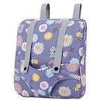 Bebamour Doll Carrier Backpack, 100% Cotton, Kids Backpack for Dolls Accessories Storage Bag (Purple Flower)