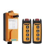 Advanced Mini Wireless Electric Chain Hoist Crane Remote Control 4-Button 110V Industrial Winch Lift Dump Trailer Radio Truck Crane Controller 2 Transmitters and Receiver