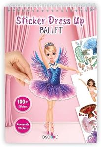 BSCOOL Sticker Dress Up Ballet - Sticker Activity Book for Kids. Learn Girls Fashion Design for Ballet with Stickers and Guides for Kids 5 and up. with 100+ Removable Stickers