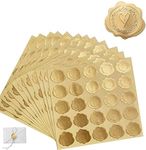 300 Pcs Envelope Seals Gold Embossed Wax Seal Looking Heart Envelope Seals for Wedding Invitations Greeting Cards Party Favors Self Adhesive Wedding Envelope Adhesive