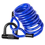DocksLocks Anti-Theft Weatherproof Coiled Security Cable with Reinforced Looped Ends and Short Shackle U-Lock 20ft