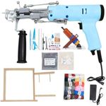 Tufting Gun Starter Kit - 2 In 1 Cut Loop Pile Rug Tufting Gun, High Speed 5-40 Stitches/Sec - Ideal Rug Making Kit For Beginners With Tuft Rack/Carpet Trimmer, Includes Cloth/Yarn Gadgets - Blue