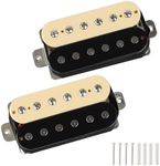 LIEKE Electric Guitar Pickup,1 Set Alnico 2 Humbucker Pickups Double Coil Pickups Bridge&Neck Pickups Set (Black&Cream)