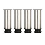 Drenky 4 Pcs Adjustable Legs 150mm Height Cabinet Legs Table Legs Furniture Legs, Brushed Stainless Steel Adjustable Height 0-15mm Come with Stainless Steel Screws