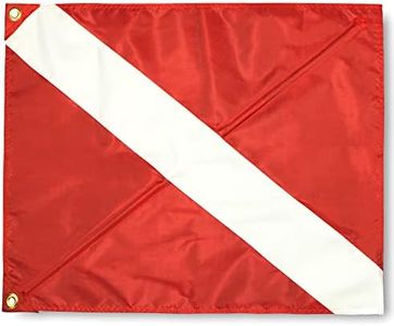 Anley Diver Down Drapeau d'avertissement avec mât de raidissement Amovible 50,8 x 61 cm – Drapeaux de plongée Rouge et Blanc pour la plongée sous-Marine, la Chasse sous-Marine, l'apnée