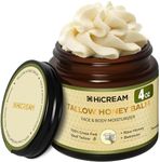 Hicream Beef Tallow for Skin, Beef Tallow and Honey Balm, 100% Organic Grass-Fed Beef Tallow Balm, Face & Body Moisturizer, Deeply Nourishment for Dry, Cracked, Sensitive Skin, Natural Formula (4 Oz)