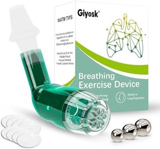 Giyosk Breathing Exercise Device for Lungs, Lung Expansion and Mucus Relief Device, Portable Expiratory Breathing Exerciser with A Set of Accessories, Breathing Trainer for Lung Cleanse(Green)