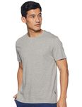 Van Heusen Regular Fit Athleisure Men T-Shirt - Cotton Rich - Smart Tech, Easy Stain Release, Anti Stat, Ultra Soft, Moisture Wicking_60021_Grey Melange_Xl