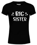 Hangout Hub Girl's Round Neck T-shirt Big Sister (Black;Girls 12-14 Yrs ;) Pack of 1 Kids Family T-shirts