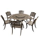 Oakland Living AZ2555-1855(6)-BZ Outdoor Aluminum Dining Set, Bronze