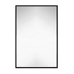Hamilton Hills Clean Large Modern Black Frame Wall Mirror | Contemporary Premium Silver Backed Floating Glass Panel | Vanity, Bedroom, or Bathroom | Mirrored Rectangle Hangs Horizontal or Vertical