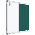 Pragati Systems® Prima Combination Board (Magnetic White Board and Green Chalkboard) for Home, Office & School with Heavy-Duty Aluminium Frame | 2x3 Feet (Pack of 1)