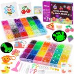 Water Fuse Beads for Kids, 48 Colors Glow in The Dark Water Spray Beads Refill Kit 5mm, 5000 Non-Toxic Magic Beads Game Art Craft Toys for Girls and Boys Birthday Beginners Gift