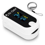 Dr. Odin Pulse Oximeter Fingertip +PI FS20E, Oxygen & Pulse Rate Monitor, CE & ISO Certified, Audible & Visual Alarm, OLED Display (White & Black)