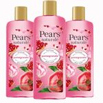 Pears Naturalé Body Wash For Brighter and Glowing Skin, Moisturising & Refreshing - Pomegranate, Pack of 3 (3 x 250 ml)