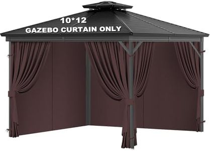 10x12 FT Gazebo Curtains, Waterproof 4-Panel Walls, Brown, Curtains Only