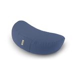 Basaho WEDGE Zafu Meditation Cushion | Organic Cotton (OCS Certified) | Buckwheat Hulls | Removable Washable Cover (Dusty Blue)