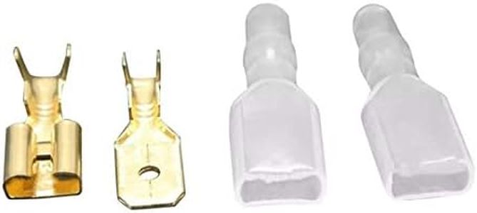 Auto-Ex Male Female Spade Crimp Terminal Cable Connector with Insulating Sleeve Horn Clip Set of 25 (6.3)