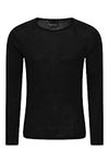 Mountain Warehouse Merino Mens Long Sleeve Thermal Baselayer Top - Lightweight Jumper, Antibacterial & Quick Drying Sweatshirt - for Travel & Outdoors Black M