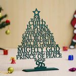 eCraftIndia Brown Wooden Tree for Christmas Decoration - Isaiah 9:6 Mini Christmas Tree Ornaments