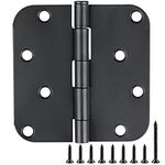 3 Pack Black Door Hinges Black Matte 4 Inch 5/8" Radius Black Hinges for Doors 4 Inch Exterior/Interior Door Hinges Rounded Gate House Front Door Hinges Standard Residential Heavy Duty Door Hardware