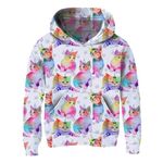 Xumplo Girls Hoodies Kids Sweatshirt Long Sleeve Pullover Toddler Hooded Top 3D Cat Printed Sweatshirt Funny Clothes with Pocket Pink 11-12 Year