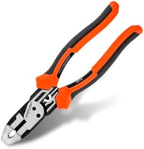 VANQUISH 8.5'' Linesman Plier with Tape Puller and Wire Crimper High Leverage Multifunctional Cr-V Steel Plier 30% Less Effort to Cut, 3276