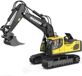 kolegend Gesture Remote Control Excavator Toy for Boy 2 Batteries - 1/20 Scale Construction Toys with Alloy Shovel, Infinitely Rotating Cab, Lights & Sounds - Gift for Kids Ages 6,7,8,9,10