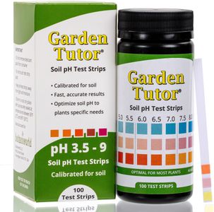 Garden Tutor Soil pH Test Kit – 100 Strips, 3.5-9 pH Range