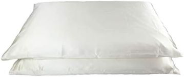 Jasmine Silk Pair of 100% 19 Momme Charmeuse Silk Pillowcases (IVORY) 50 cm x 75 cm - RRP £70