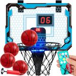 Basketball Hoop for Kids, Mini Indoor Basketball Hoop with 4 Balls Indoor Basketball Toys for 6 7 8 9 10 11 12 13 14 Year Old Sport Toys Birthday Gift