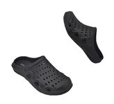 DeFonseca Clogs Men's Slip On Breathable Slippers Rubber Lightweight Summer Sweatproof Clogs Waterproof Anatomical Base Professional Work Home Garden Sea Pool, Black Sabot, 11 UK