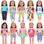 Ecore Fun 10 Sets 18 Inch Doll Clothes and Accessories - Doll Clothing Outfits Dress Swimsuits Jumpsuit Tights for 18 Inch Dolls Birthday Gift