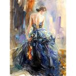 5D Diamond Painting,Violin Girl,DIY Diamond Art Kit for Adults Kids, Full Drill Rhinestone Crystal Canvas Embroidery Cross Stitch Craft, for Home Wall Decoration Square Drill 60x80cm(24x32inch)