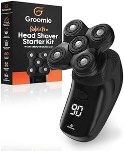 Groomie Cordless Bald Head Shavers for Men, BaldiePro Head Grooming Starter Kit - Includes Ergonomic BaldiePro Head Shaver, SmoothShave Blade 2.0, Cleaning Brush, Charging Cable & User Manual