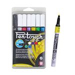 Sakura Pen-Touch Paint Markers - Permanent Marker Pen - Assorted Colors - Fine Tip Size - 7 Pack