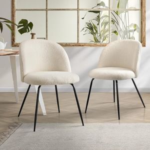 Oikiture Dining Chairs Accent Chair Armchair Kitchen Upholstered Exclusive White