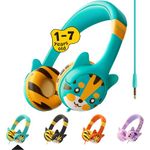 Kidrox® Toddler Baby Headphones (1-7 years old) for Kids, Durable & Flexible Headphones for Kids, Girls & Boys, 85dB Limiting Wired Children HeadPhones for School, Airplane, Travel, iPad, Tablet