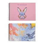 Papboo Rabbit & Marble- A5 Artist Sketch Book - Drawing Book, with Back Support-Cartridge 140 GSM- 2 * 60 Pages- (Matte Finished Cover)