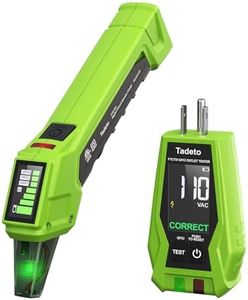 Tadeto Circuit Breaker Finder with Outlet Tester, Quick GFCI, Voltage, AC 90-135V Electrical Circuit Tracer with Dual LCD Display, Batteries and Carrying Case