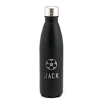 Personalised Football Gift for Men Boys Teenagers - Metal Water Bottle Stainless Steel Insulated Drinks Flask - 500ml - Hot or Cold