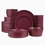 Stone Lain Chelsea Stoneware 24-Piece Round Dinnerware Set, Purple