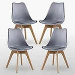 Life Interiors Lorenzo Retro Dining Chair 4-Piece Set, Grey