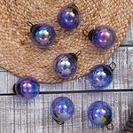 Indian-Shelf Handcrafted Vocalforlocal 8 Piece Glass Transparent Blue Christmas Tree Balls Ornaments Vintage Glass Tree Christmas Decorations