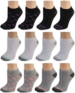Reebok Women's Athletic Socks - Performance Low Cut Socks (12 Pack), Grey/White/Black, 4-10