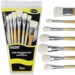 GACDR Gilding Brush Set, 7 Pieces Versatile Goat Hair Blending Mop Brushes for Acrylic Painting Foil Gold Leaf Flakes Sheets