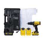 STANLEY FATMAX SCD711D2KA-B1 20V 2.0Ah 13 mm Cordless Brushed Hammer Drill Machine With 100pcs Accessories Kit, 2x2.0Ah Li-ion Batteries & 1pc Charger