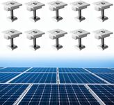 Anbte 10pcs Solar Panels Centre Clamps, Aluminium T-Shaped Mid Clamps 30mm/1.18in Solar Panel Bracket Solar Panel Mounting Brackets for Metal Roof, Tin Roof, Flat Roof, Sheet Roof