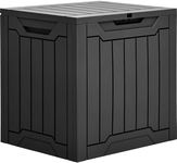 YITAHOME 31 Gallon Outdoor Storage Box, Resin Deck Box and Waterproof Package Delivery Box for Gardening Tools, Pool Supplies, Patio Furniture, Lockable, Black